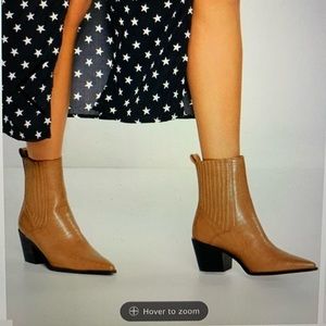 brown pointed toe booties